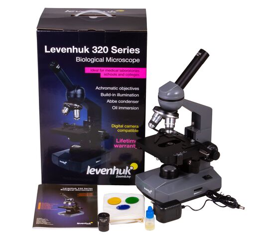 Микроскоп Levenhuk 320 PLUS, монокулярный, фото , изображение 2