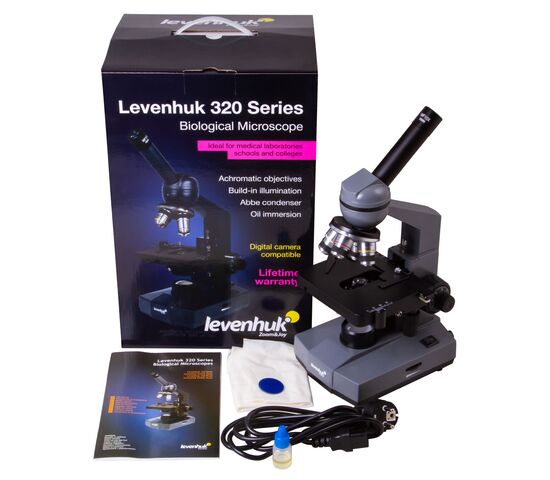 Микроскоп Levenhuk 320 BASE, монокулярный, фото , изображение 2