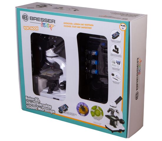 Микроскоп Bresser Junior Biolux SEL 40–1600x, белый, в кейсе, фото , изображение 16