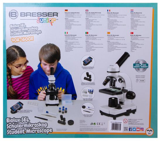 Микроскоп Bresser Junior Biolux SEL 40–1600x, белый, в кейсе, фото , изображение 18