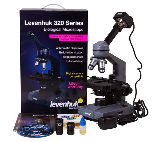 Микроскоп цифровой Levenhuk D320L PLUS, 3,1 Мпикс, монокулярный, фото , изображение 2