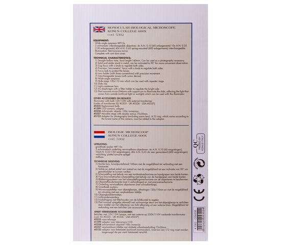 Микроскоп Konus College 600x, фото , изображение 16