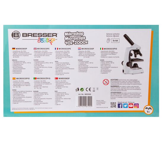 Микроскоп Bresser Junior Biolux 40–2000x, фото , изображение 16