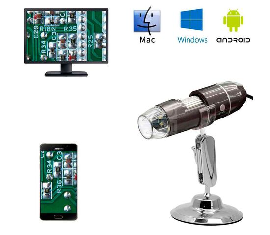 USB-микроскоп цифровой iCartool, 2 Мпикс, 50–1000x (IC-V317), фото , изображение 2
