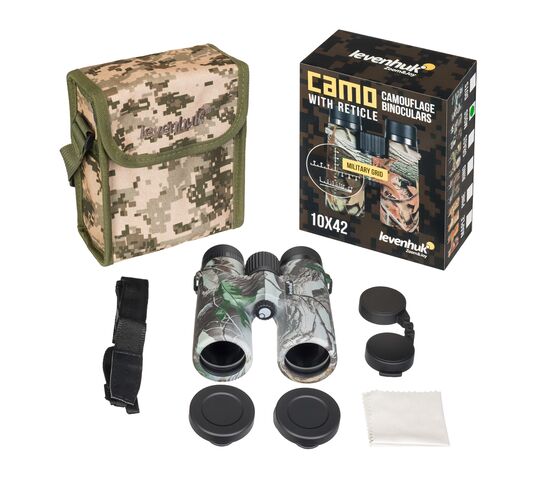 Бинокль Levenhuk Camo Moss 10x42 с сеткой, Цвет: Moss, фото , изображение 5
