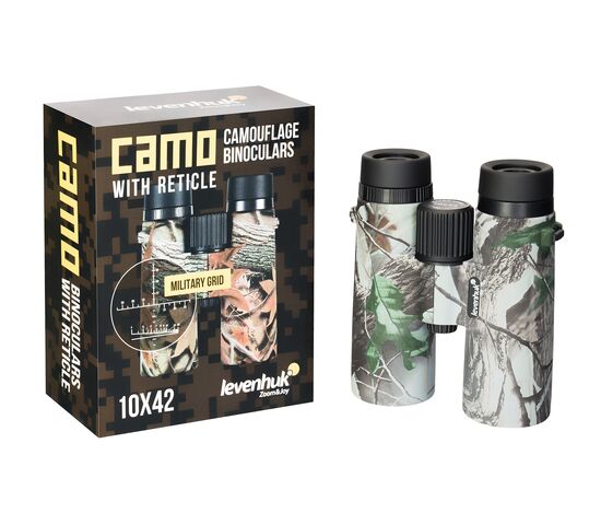 Бинокль Levenhuk Camo Moss 10x42 с сеткой, Цвет: Moss, фото , изображение 6