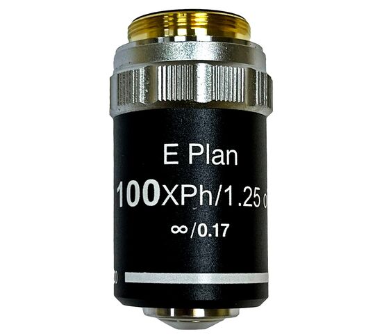 Объектив фазовый планахроматический Levenhuk 100x/1,25 Oil, беск/0,17, фото 