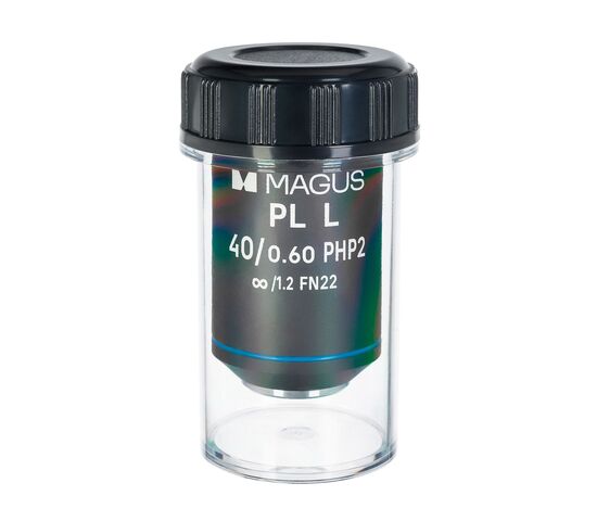 Объектив MAGUS 40HP 40х/0,60 Plan L фазовый PHP2 ∞/1,2 WD 3,5 мм, фото 