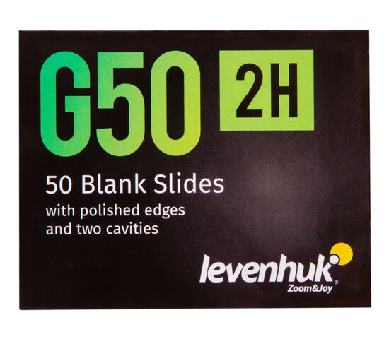 Стекла предметные с двумя лунками Levenhuk G50 2H, 50 шт., фото , изображение 8