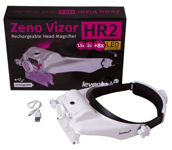 Лупа налобная с аккумулятором Levenhuk Zeno Vizor HR2, фото , изображение 2