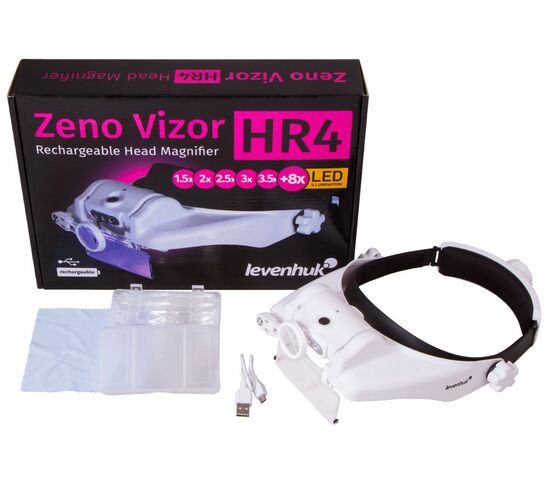 Лупа налобная с аккумулятором Levenhuk Zeno Vizor HR4, фото , изображение 2
