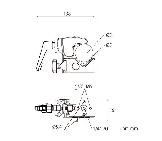 Зажим KUPO KCP-710 CONVI CLAMP SILVER W/RATCHET HANDLE & KCP-7SDL SADDLE, фото , изображение 2