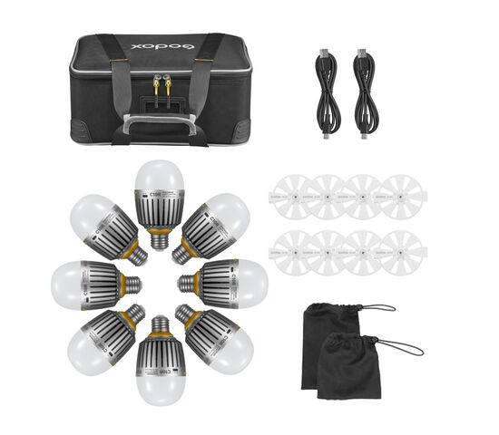 Комплект светодиодных ламп Godox Knowled C10R-K8 в кейсе, фото , изображение 3