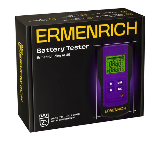 Тестер аккумуляторный Ermenrich Zing AL45 (фиолетовый), фото , изображение 5