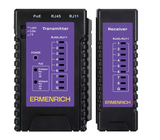 Кабельный тестер Ermenrich NetGeeks NP10 (фиолетовый), Цвет: Фиолетовый, фото 