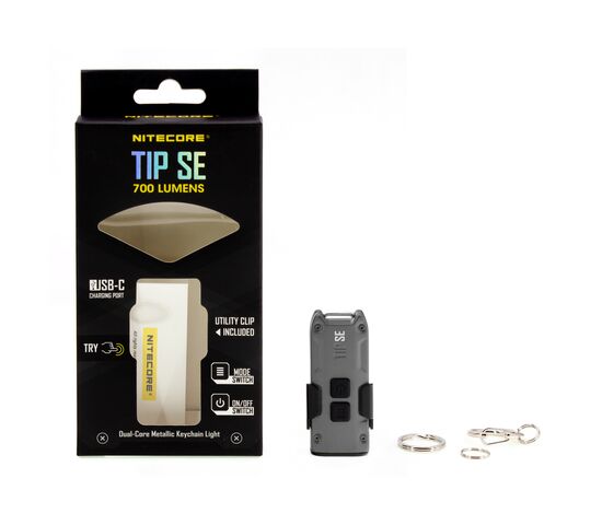 Фонарь наключный Nitecore TIP SE Grey, фото , изображение 2