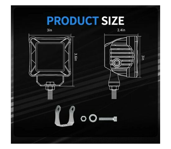 ALO-D3-2-P23 RGB APP Фара 9-36В, 30Вт, 6500K, светодиод 3570-RGB, 2 шт, фото , изображение 8