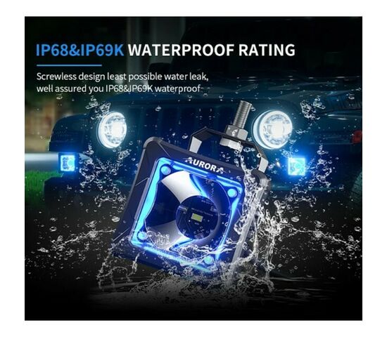 ALO-D3-2-P23 RGB APP Фара 9-36В, 30Вт, 6500K, светодиод 3570-RGB, 2 шт, фото , изображение 4