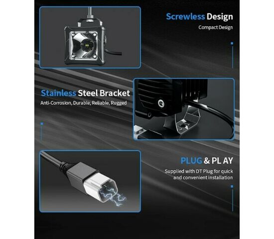 ALO-D3-2-P23 RGB APP Фара 9-36В, 30Вт, 6500K, светодиод 3570-RGB, 2 шт, фото , изображение 7