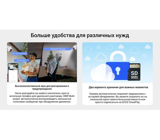 Wi-Fi уличная поворотная IP камера EZVIZ H80f Multi 2K+ 4 Мп (2,8 мм, 6 мм, 12 мм), фото , изображение 25
