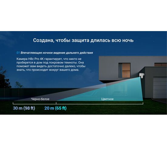 Wi-Fi уличная поворотная IP камера EZVIZ H8c Pro 4K 8 Мп (4 мм), фото , изображение 18