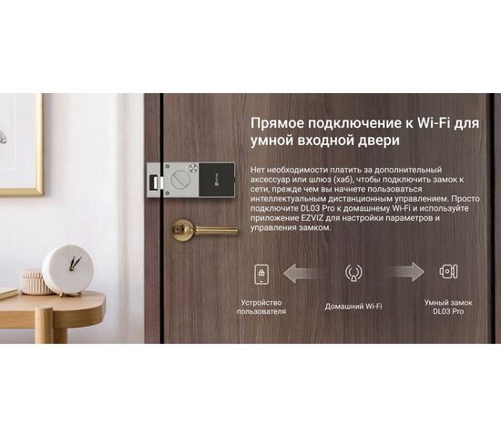 Биометрический электронный накладной Wi-Fi дверной замок EZVIZ DL03 Pro, фото , изображение 18