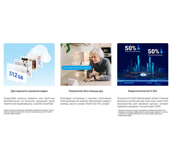 Wi-Fi внутренняя IP камера EZVIZ CB1 2 Мп (2,8 мм), фото , изображение 18
