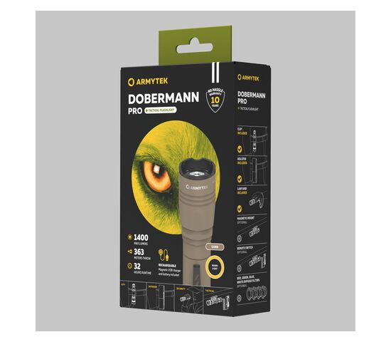 Фонарь Armytek Dobermann Pro Magnet USB Sand Warm, фото , изображение 4