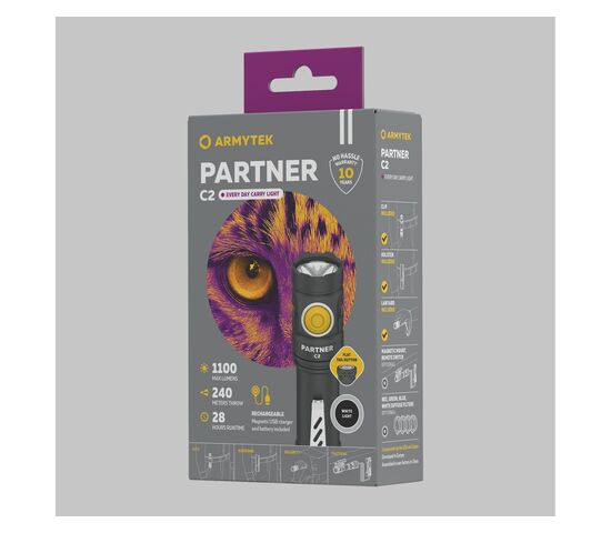 Фонарь Armytek Partner C2 Magnet USB White, фото , изображение 4