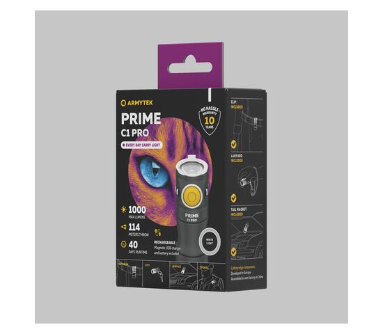Фонарь Armytek Prime C1 Pro Magnet USB White, фото , изображение 3