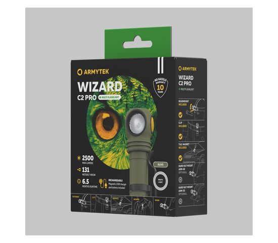 Налобный фонарь Armytek Wizard C2 Pro White Olive, фото , изображение 4
