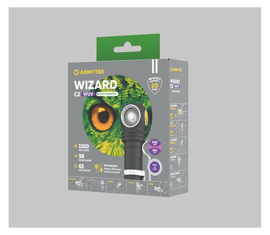 Налобный фонарь Armytek Wizard C2 WUV Magnet USB White, фото , изображение 6