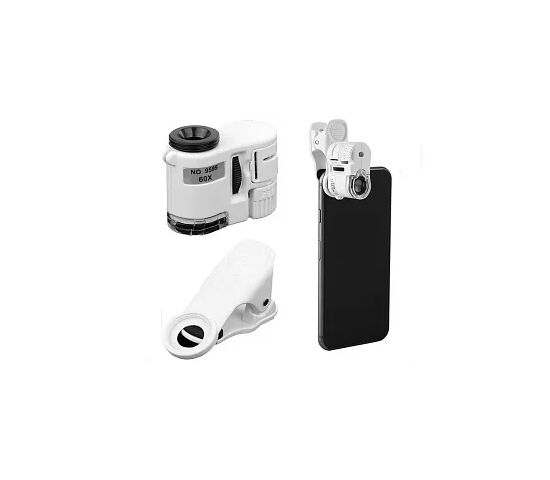 Микроскоп Kromatech 60x мини, с подсветкой (1 LED) и ультрафиолетом (9595W), фото , изображение 2