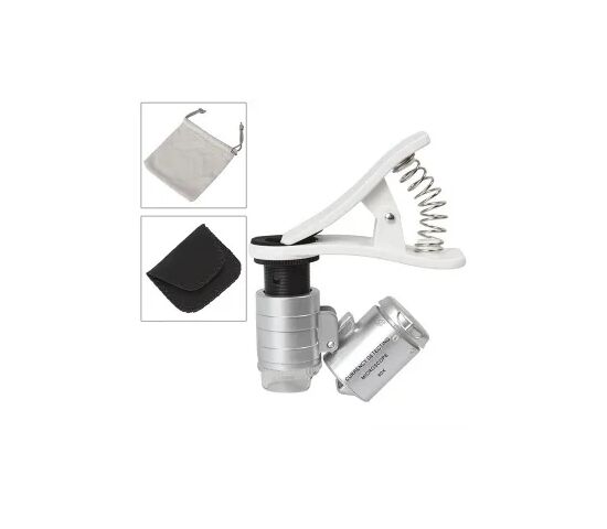 Микроскоп Kromatech 60x мини, с креплением для смартфона, подсветкой (2 LED) и ультрафиолетом (9882-W), фото , изображение 3