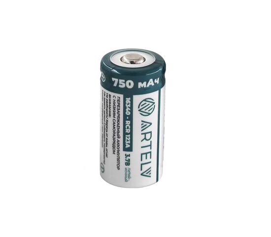 Аккумуляторная батарея RCR123 ARTELV 3.7V Li-Ion 750 mAh, фото , изображение 3