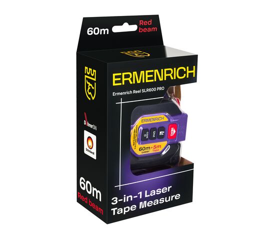 Рулетка с лазерным дальномером («3 в 1») Ermenrich Reel SLR600 PRO, фото , изображение 2