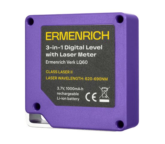Цифровой уровень с лазерной рулеткой («3 в 1») Ermenrich Verk LQ60, фото , изображение 4