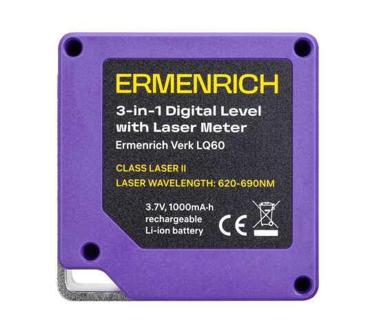 Цифровой уровень с лазерной рулеткой («3 в 1») Ermenrich Verk LQ60, фото , изображение 3