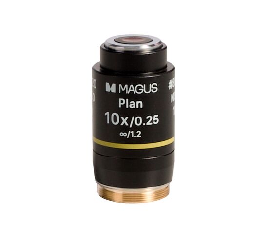 Объектив MAGUS 10PL60V Plan 10х/0,25 ∞/1,2 H60 мм, фото 